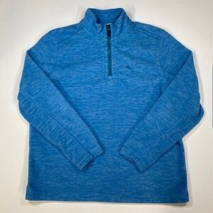 Tommy Bahama Blue Summit Peak Heathered Fleece 1/4 Zip Pullover Shirt Women's‎ M